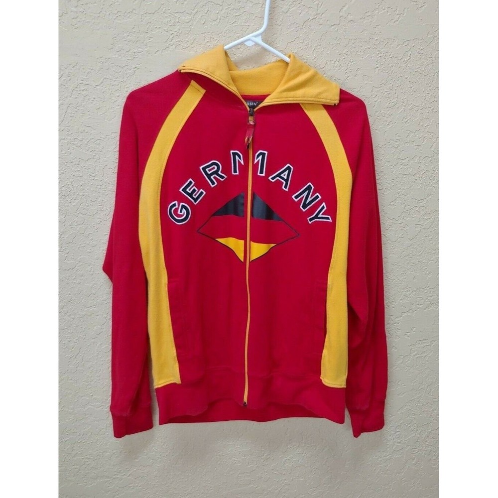 Jan Paulsen Jacket Sz Medium Germany Number 10 Red Yellow Full Zip Mens